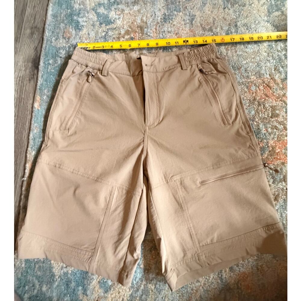 MIER Travel Hiking Shorts Mens 32 Khaki Zip Pocket